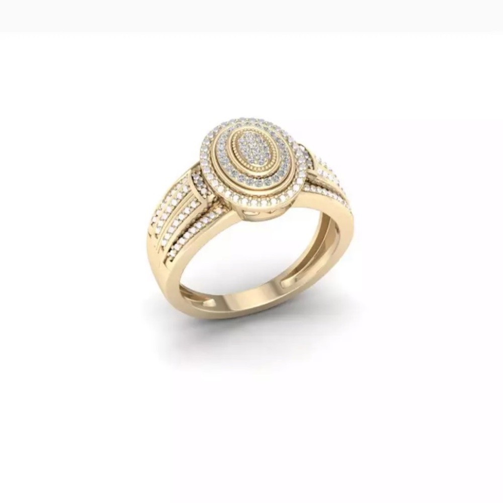NEW Round Full Rhinestones Engagement Ring - Picture 6 of 11